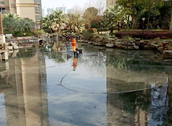 宣化景观池淤泥清理
